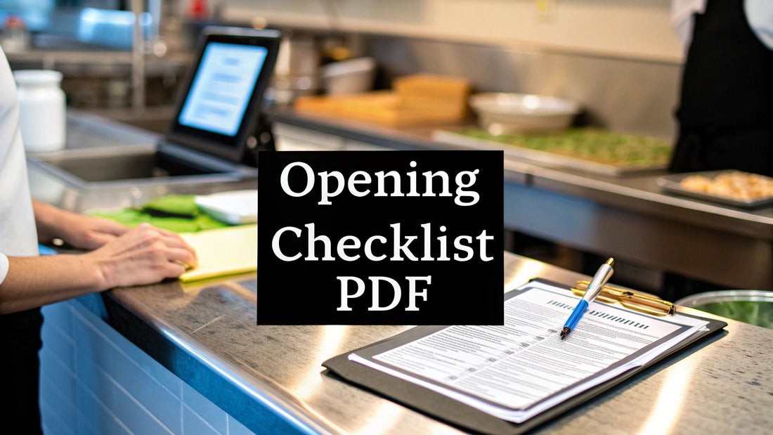 Restaurant Opening Checklist PDF Your Launch Guide