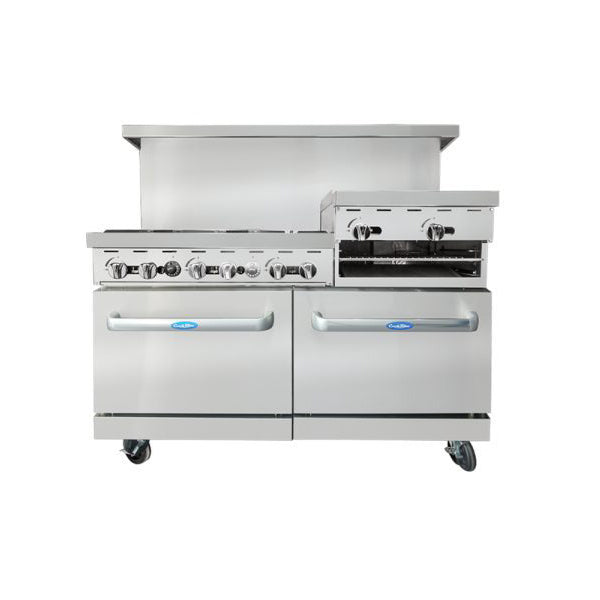 Atosa AGR-6B-24RGB-LP 60 inch Range With Raised 24 inch Griddle and Broiler Propane Gas Range