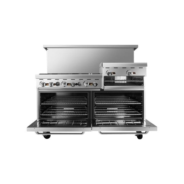 Atosa AGR-6B-24RGB-LP 60 inch Range With Raised 24 inch Griddle and Broiler Propane Gas Range