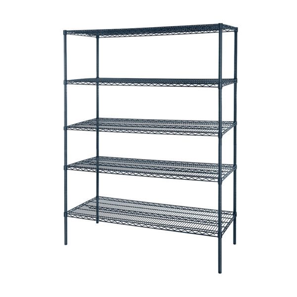 Atosa Gray Epoxy Coated Wire Shelving Kit - 5 Shelves 18 x 24 x 86 inches 600 pounds Weight Capacity Per Shelf (lbs)