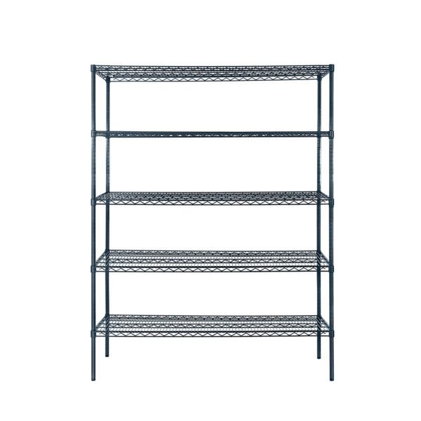 Atosa Gray Epoxy Coated Wire Shelving Kit - 5 Shelves 24 x 48 x 86 inches 600 Weight Capacity Per Shelf (lbs)