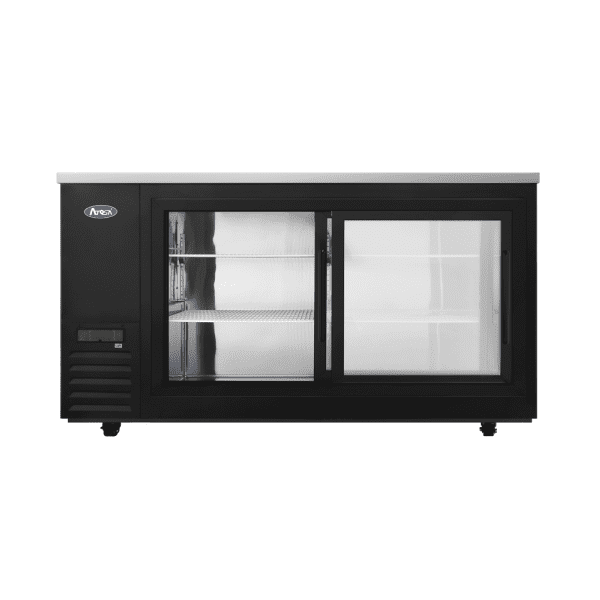 Atosa SBB69SGGRAUS2 69-inch Shallow Depth Back Bar Cooler with Glass Sliding Doors